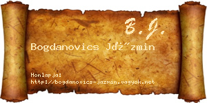 Bogdanovics Jázmin névjegykártya